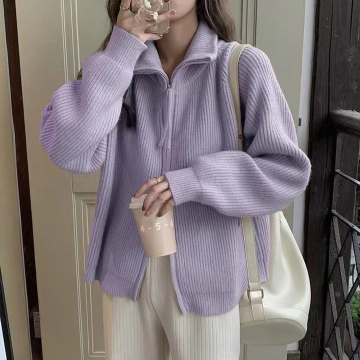 Kvinno cardigan med asymmetrisk dragkedja Mirla-Eva Jonsson