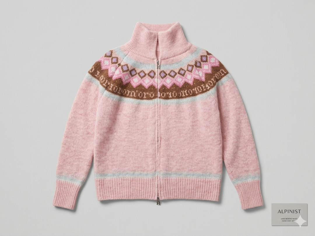Kvinno cardigan med blommönster och modern dragkedja Mirla-Eva Jonsson