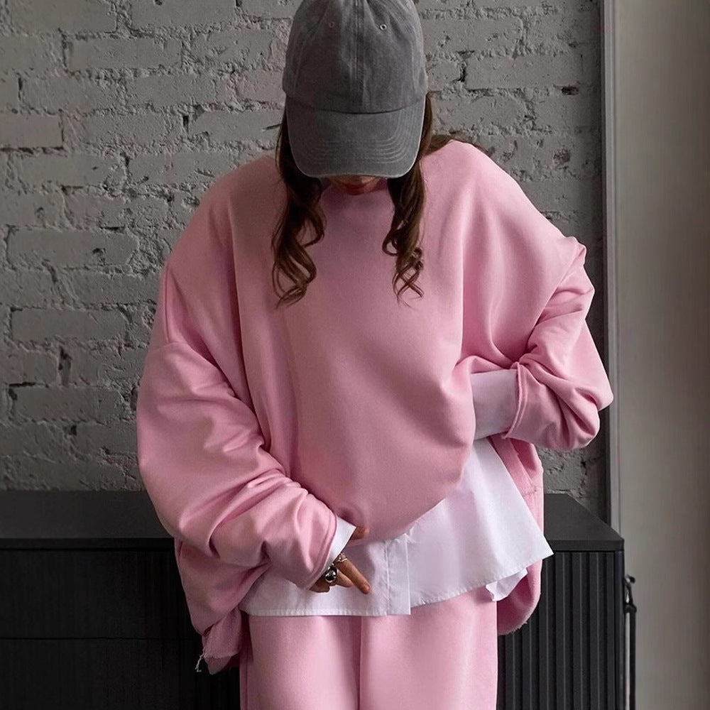 Kvinno casual oversized sweat set med fransade kanter Mirla-Eva Jonsson