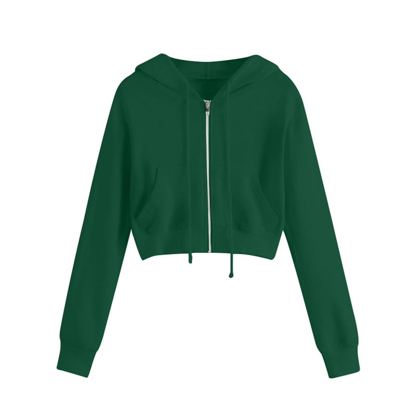 Kvinno kort dragkedja hoodie med känguruficka Mirla-Eva Jonsson