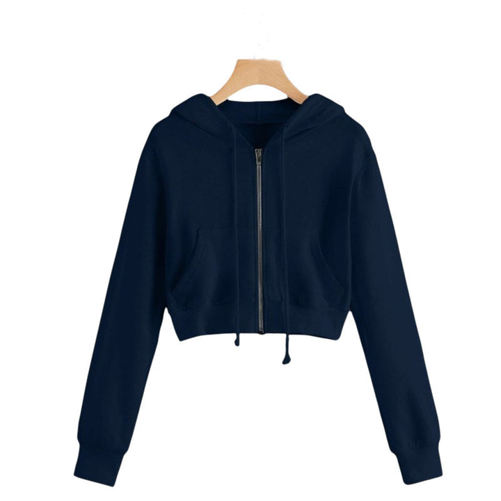 Kvinno kort dragkedja hoodie med känguruficka Mirla-Eva Jonsson