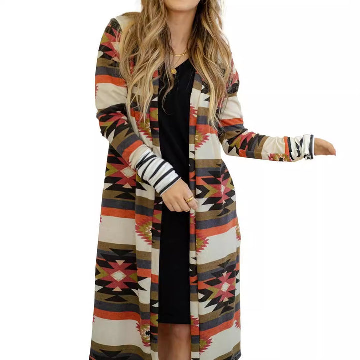 Kvinno långärmad kimono cardigan med unikt mönster Mirla-Eva Jonsson