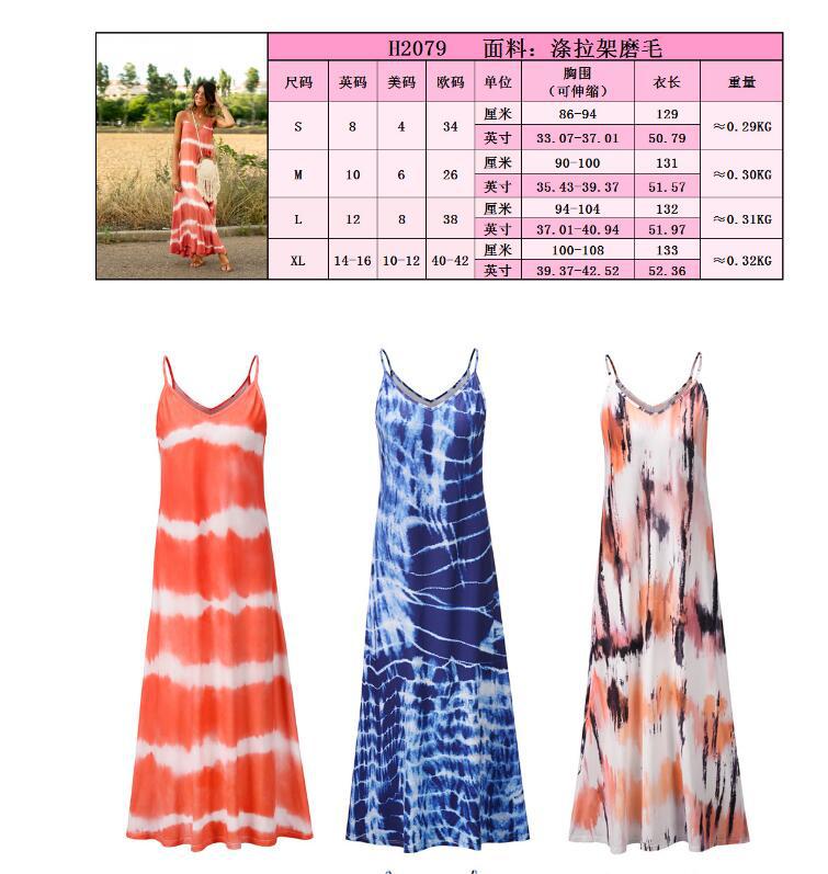 Kvinno maxi klänning med trendig tie-dye design och smickrande V-hals Mirla-Eva Jonsson