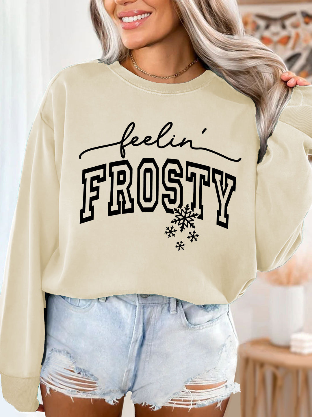 Kvinno sweatshirt med grafisk tryck Mirla-Eva Jonsson
