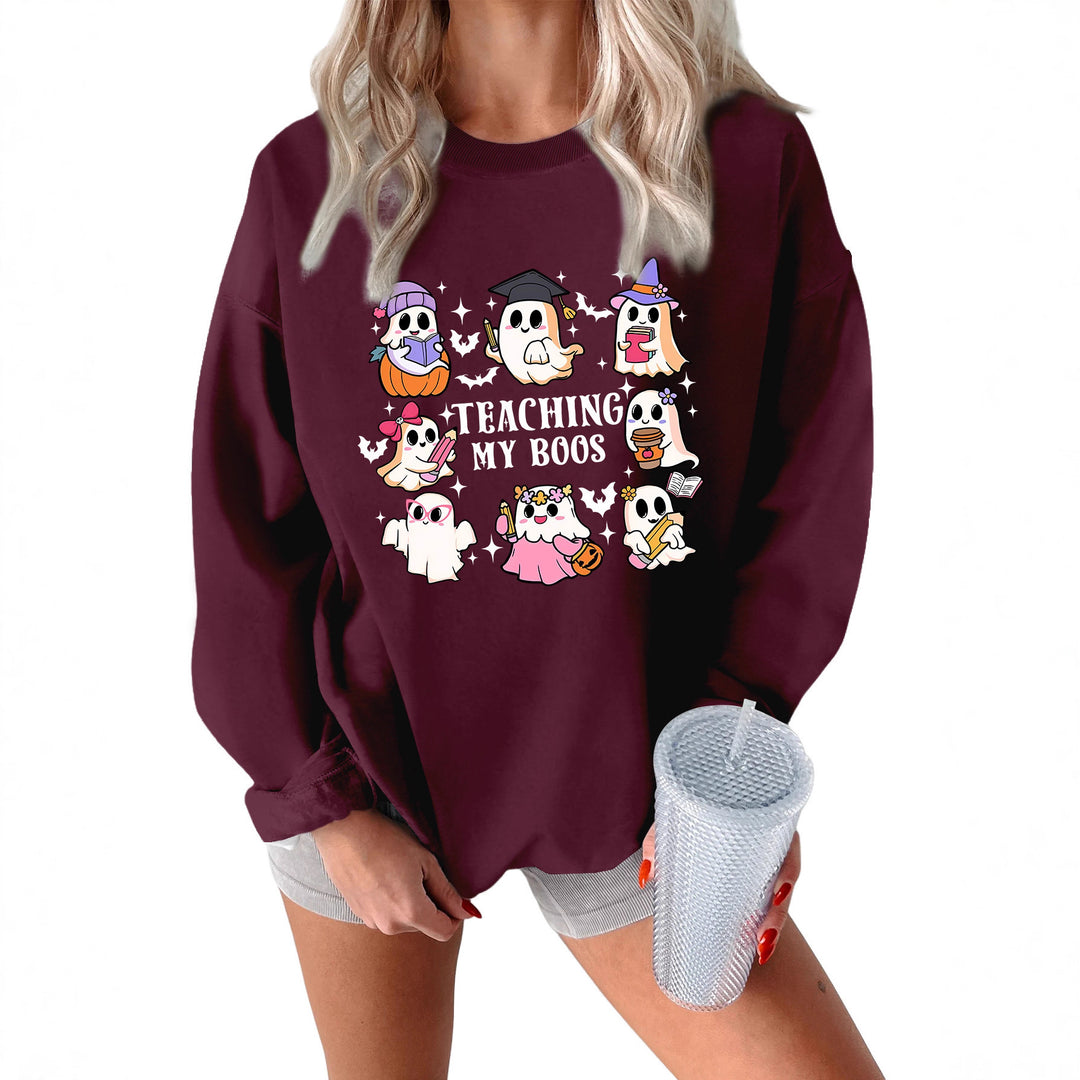 Kvinno sweatshirt med lekfull Halloween-design och avslappnad passform Mirla-Eva Jonsson