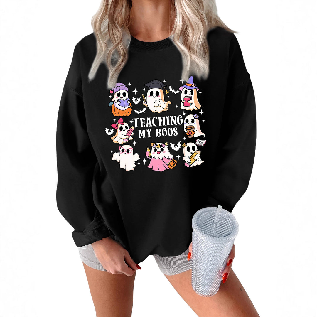 Kvinno sweatshirt med lekfull Halloween-design och avslappnad passform Mirla-Eva Jonsson