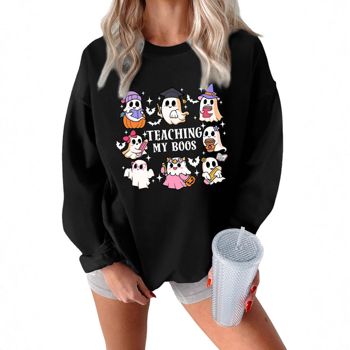 Kvinno sweatshirt med lekfull Halloween-design och avslappnad passform Mirla-Eva Jonsson