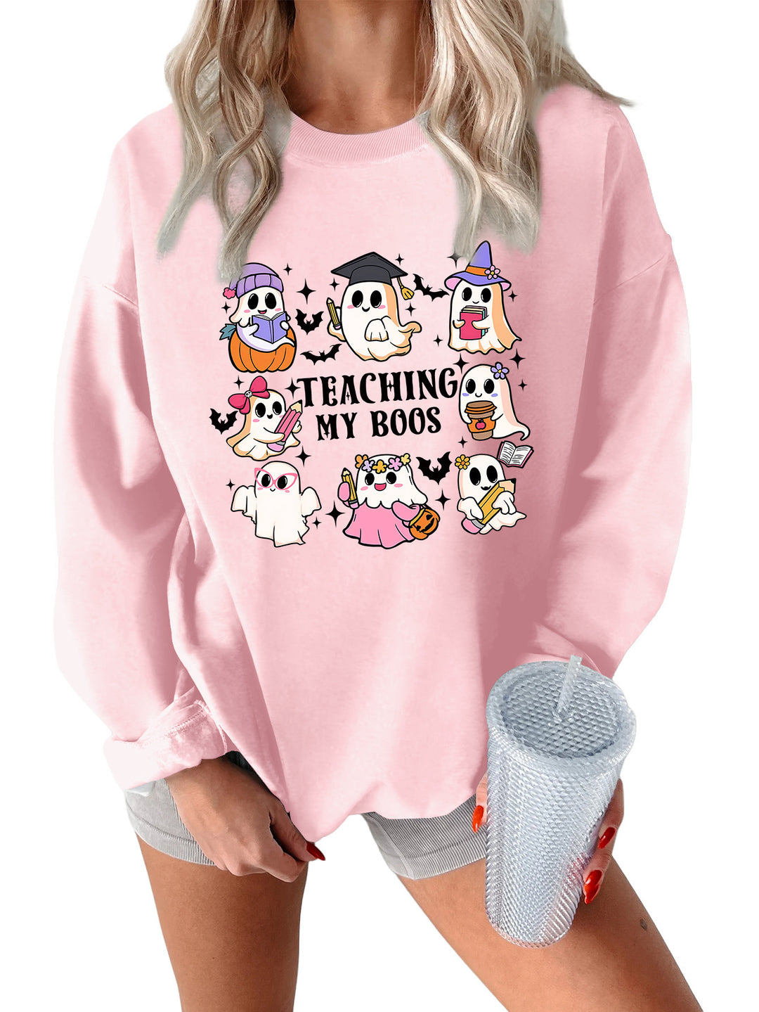 Kvinno sweatshirt med lekfull Halloween-design och avslappnad passform Mirla-Eva Jonsson