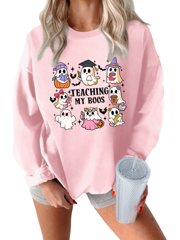 Kvinno sweatshirt med lekfull Halloween-design och avslappnad passform Mirla-Eva Jonsson