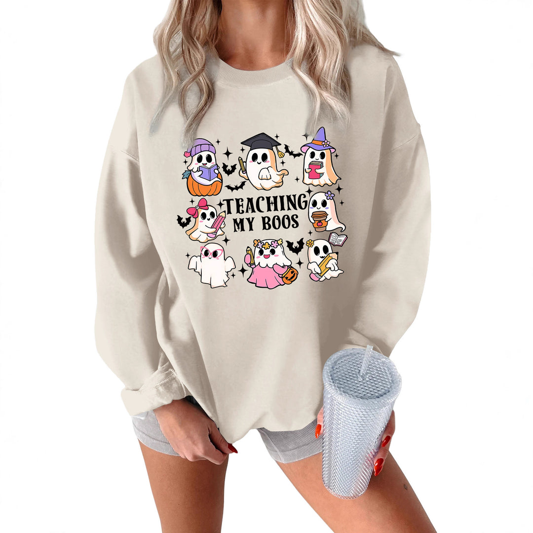 Kvinno sweatshirt med lekfull Halloween-design och avslappnad passform Mirla-Eva Jonsson
