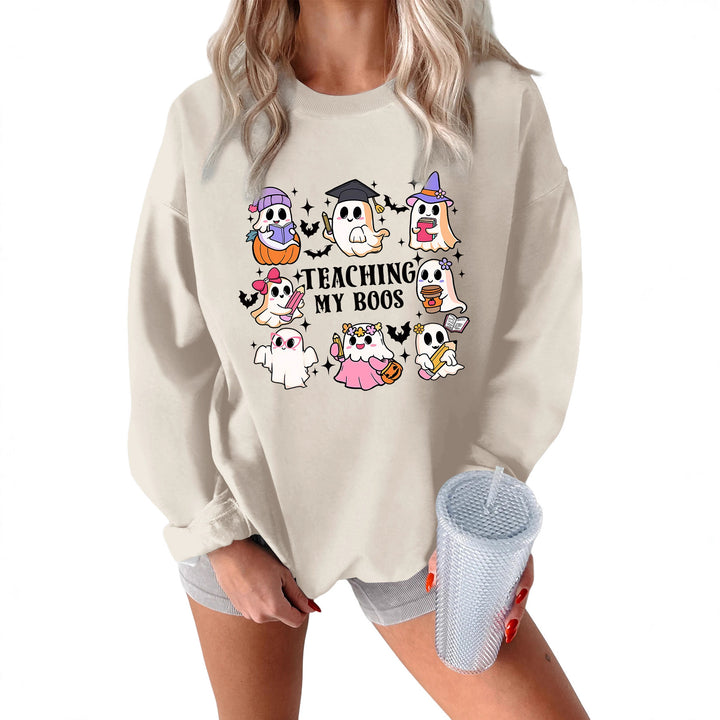 Kvinno sweatshirt med lekfull Halloween-design och avslappnad passform Mirla-Eva Jonsson