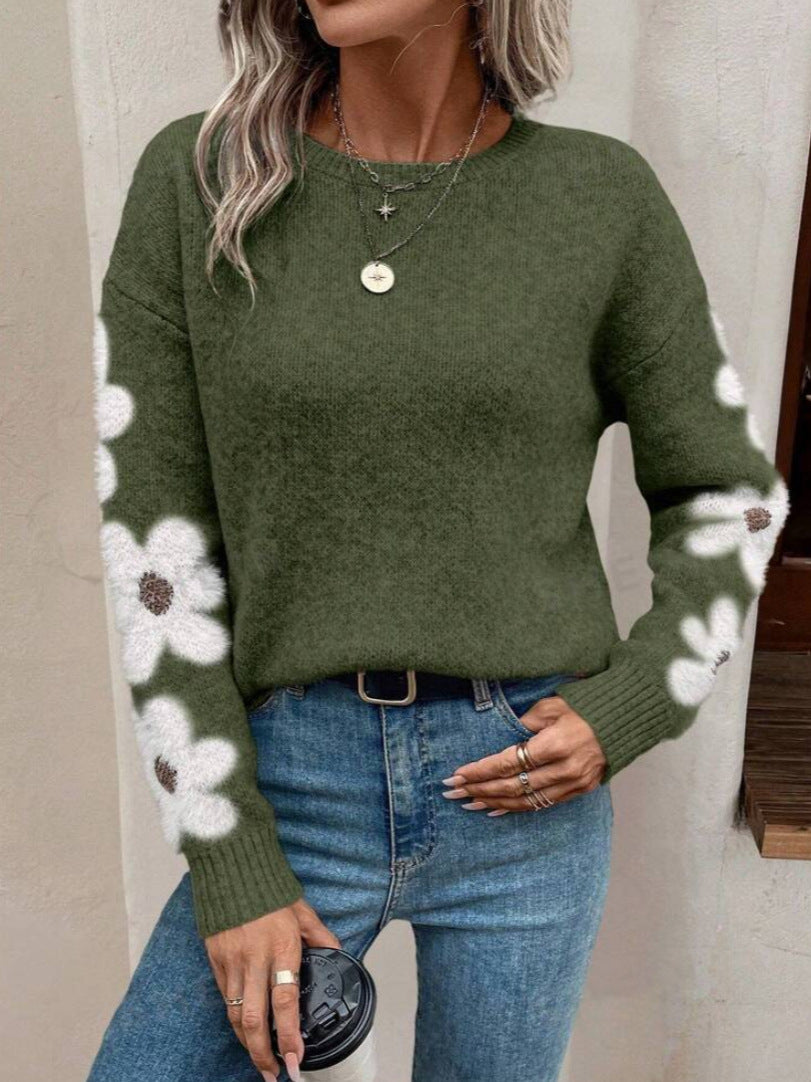 Kvinno-tröja med blommönster och strukturerad jersey Mirla-Eva Jonsson