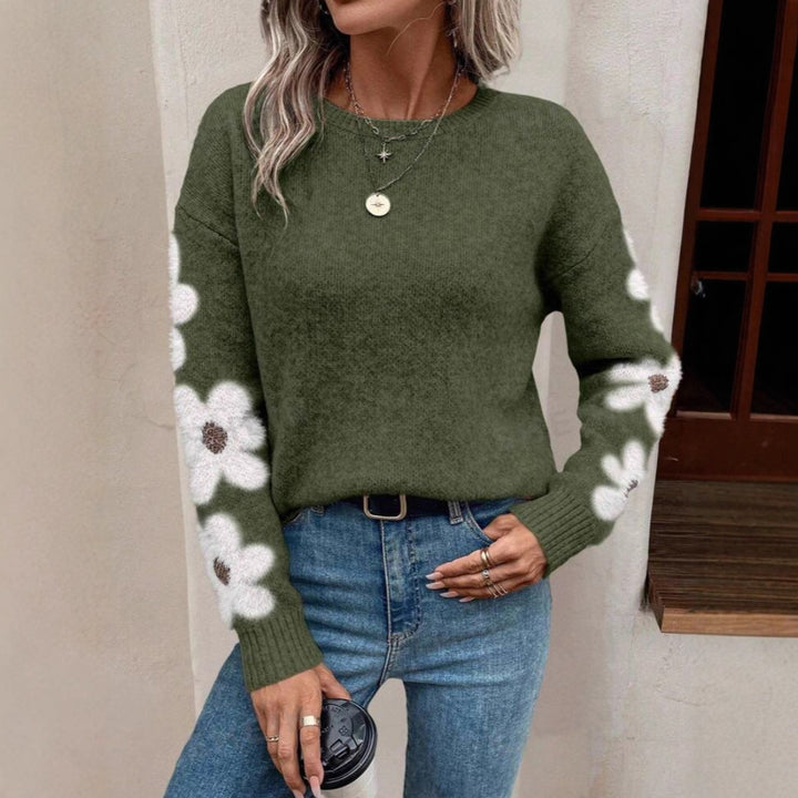 Kvinno-tröja med blommönster och strukturerad jersey Mirla-Eva Jonsson