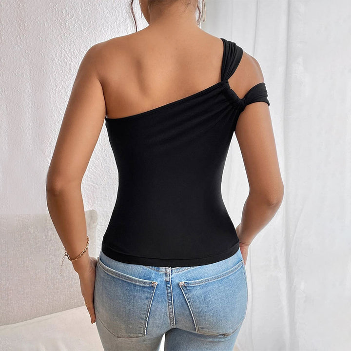 Kvinnoärmlös bodysuit med asymmetrisk design och U-hals Mirla-Eva Jonsson
