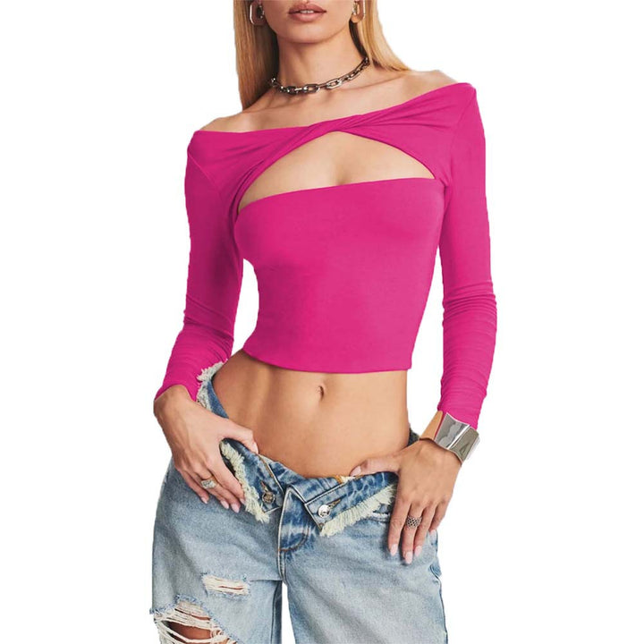 Kvinnoformande crop top med asymmetrisk cut-out Mirla-Eva Jonsson
