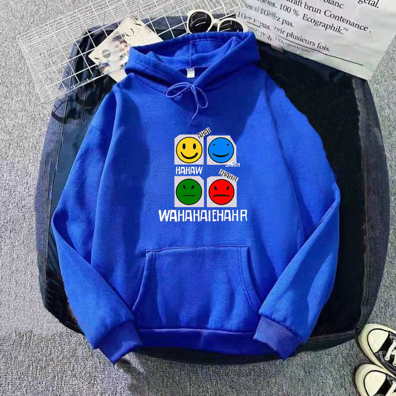 Kvinnohoodie med glad emoji-design Mirla-Eva Jonsson