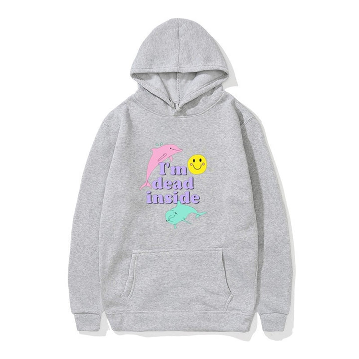 Kvinnohoodie med kreativ design och känguruficka Mirla-Eva Jonsson