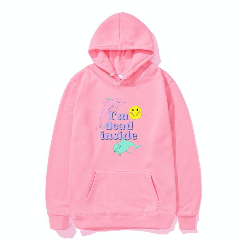 Kvinnohoodie med kreativ design och känguruficka Mirla-Eva Jonsson