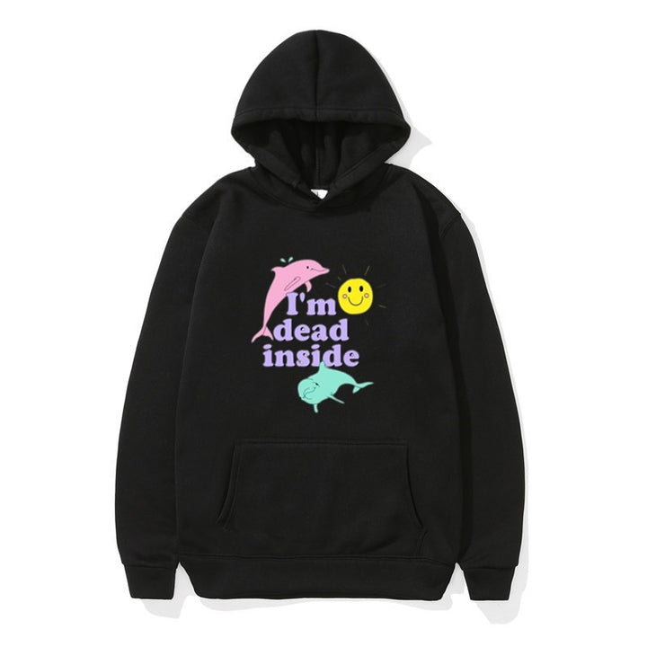 Kvinnohoodie med kreativ design och känguruficka Mirla-Eva Jonsson