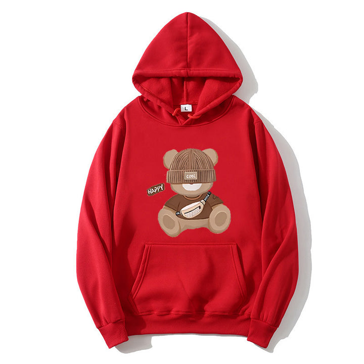 Kvinnohoodie med unikt björnmotiv Mirla-Eva Jonsson