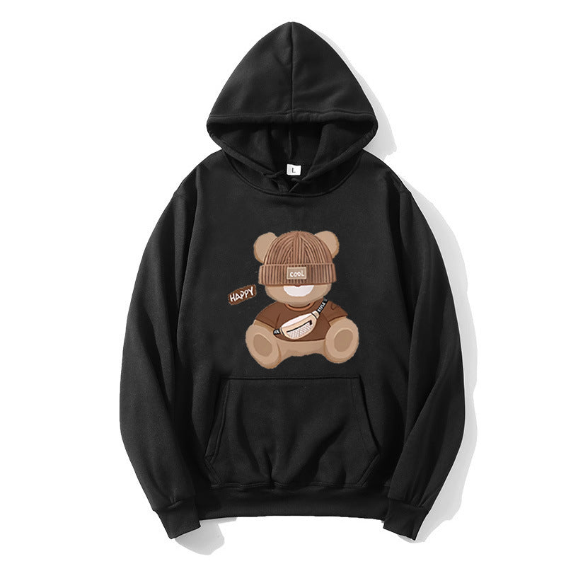 Kvinnohoodie med unikt björnmotiv Mirla-Eva Jonsson