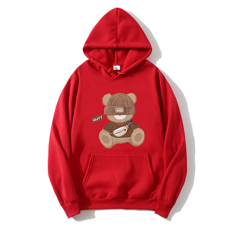 Kvinnohoodie med unikt björnmotiv Mirla-Eva Jonsson