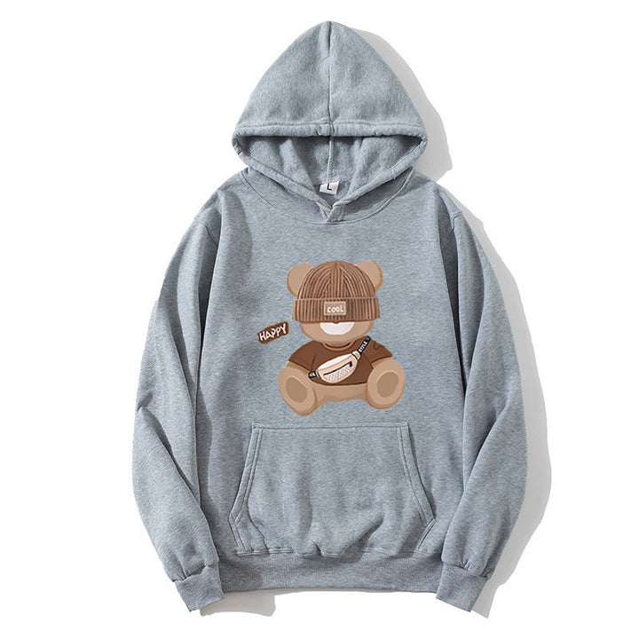 Kvinnohoodie med unikt björnmotiv Mirla-Eva Jonsson