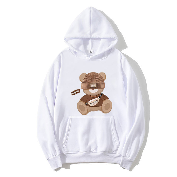Kvinnohoodie med unikt björnmotiv Mirla-Eva Jonsson