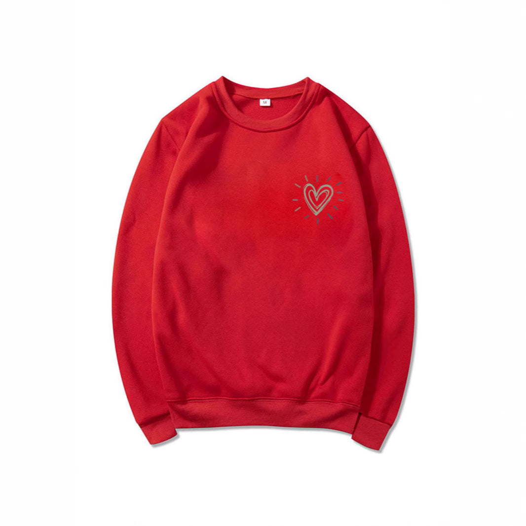 Kvinnooversized sweatshirt med sött hjärtmotiv och avslappnad skärning Mirla-Eva Jonsson