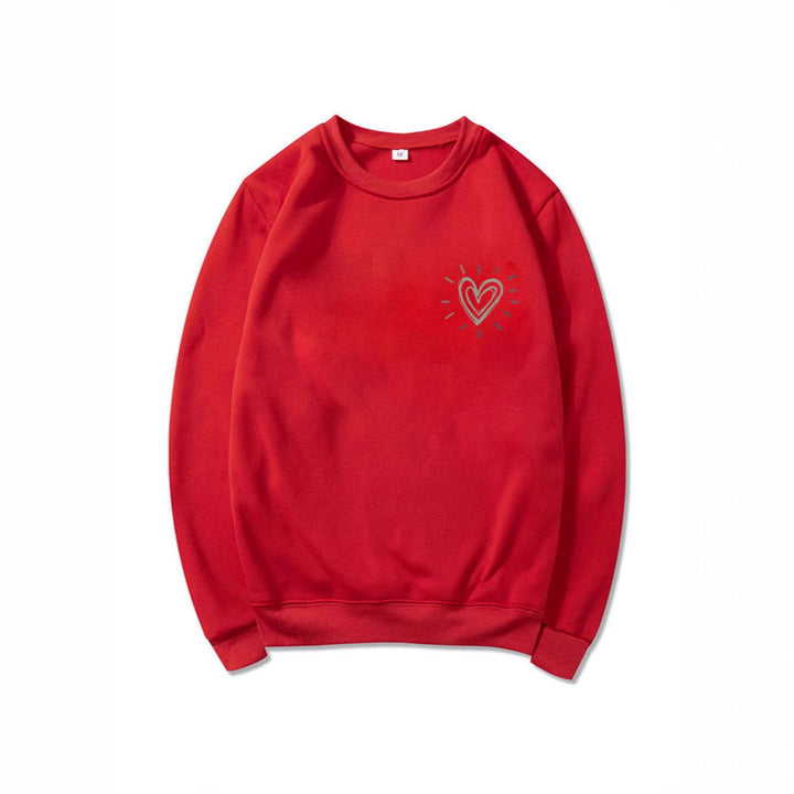 Kvinnooversized sweatshirt med sött hjärtmotiv och avslappnad skärning Mirla-Eva Jonsson