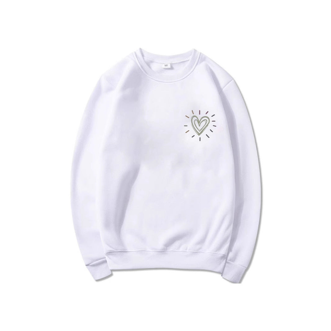 Kvinnooversized sweatshirt med sött hjärtmotiv och avslappnad skärning Mirla-Eva Jonsson
