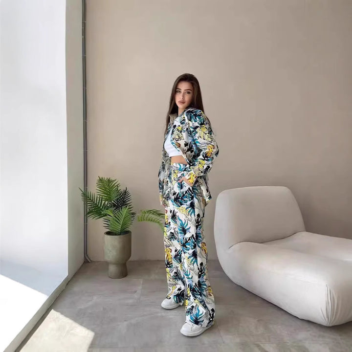 Kvinnor Avslappnad Fritid-Lounge-Set med Blommönster Mirla-Eva Jonsson