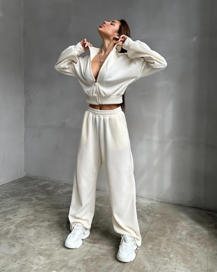 Kvinnor Avslappnad Loungewear Set med Huva och Lös Passform Mirla-Eva Jonsson