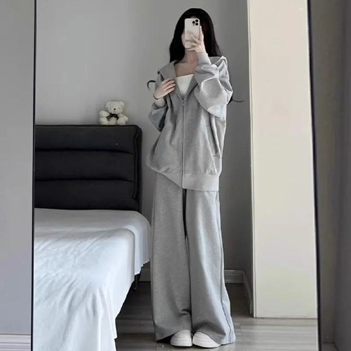 Kvinnor Bekväm Oversized Träningsdräkt med Huva och Sidofickor Mirla-Eva Jonsson