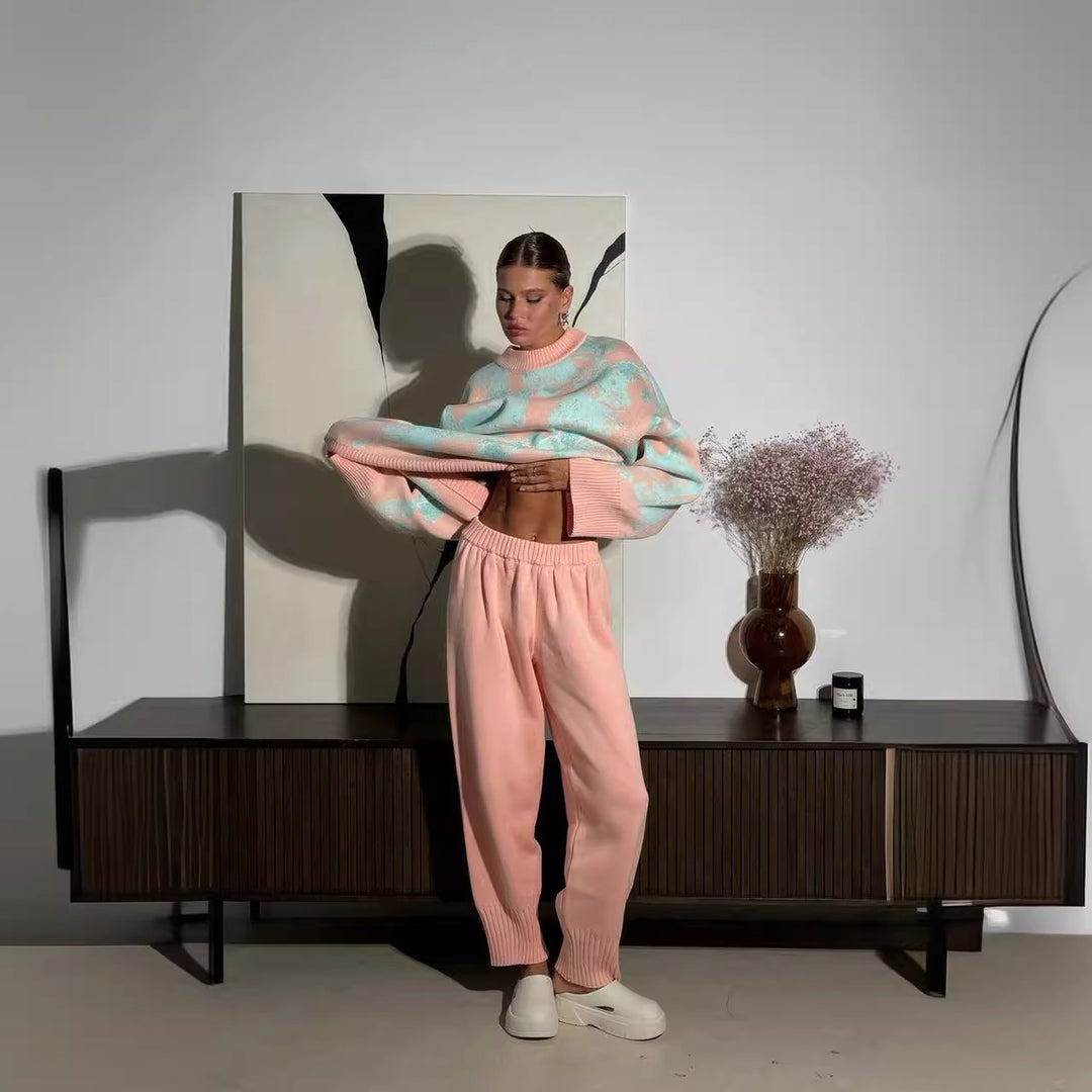 Kvinnor Bekväm Oversized Tröja med Unikt Mönster Mirla-Eva Jonsson