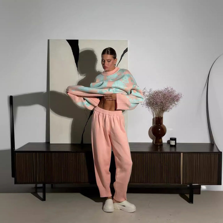 Kvinnor Bekväm Oversized Tröja med Unikt Mönster Mirla-Eva Jonsson