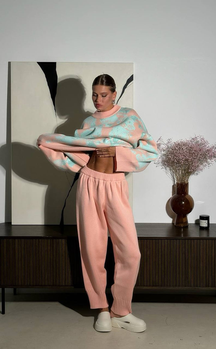 Kvinnor Bekväm Oversized Tröja med Unikt Mönster Mirla-Eva Jonsson