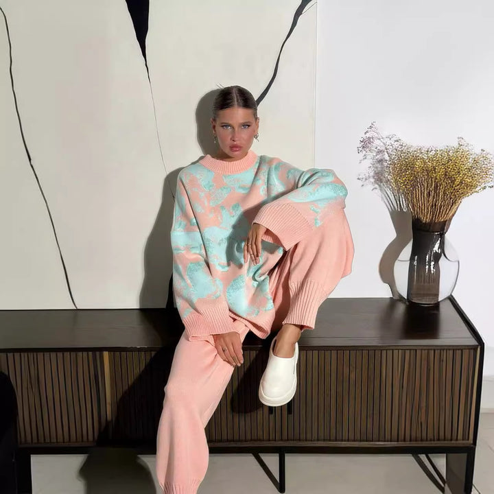 Kvinnor Bekväm Oversized Tröja med Unikt Mönster Mirla-Eva Jonsson