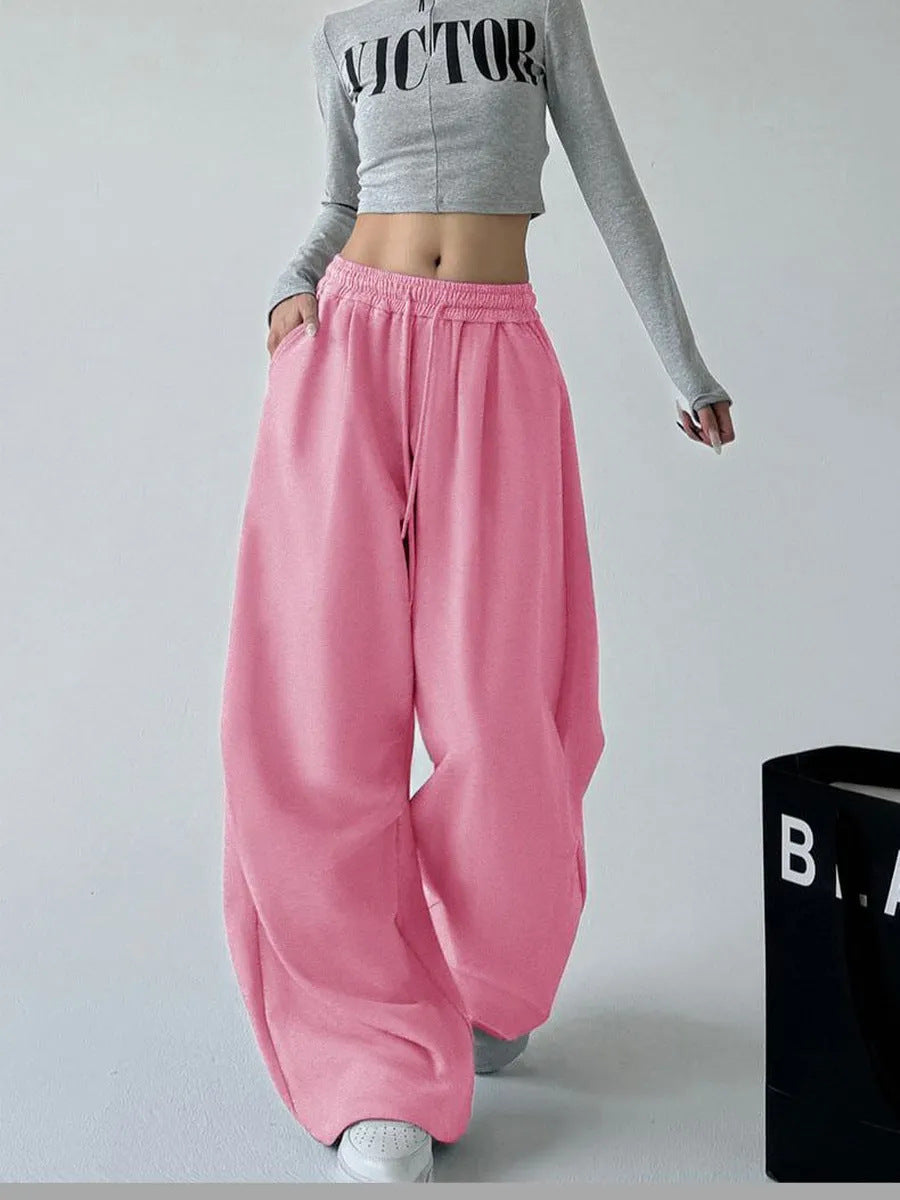 Kvinnor Bekväma Lösa Joggingbyxor med Elastisk Midja och Sidofickor Mirla-Eva Jonsson