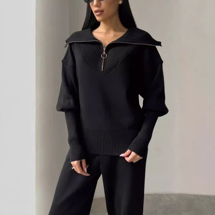 Kvinnor Bekväma Loungewear-set med Hoodie och elastisk midja Mirla-Eva Jonsson