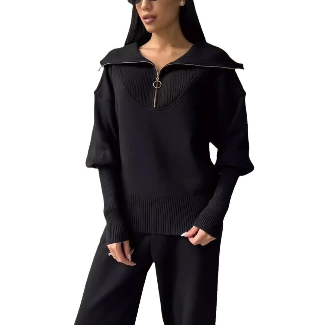 Kvinnor Bekväma Loungewear-set med Hoodie och elastisk midja Mirla-Eva Jonsson