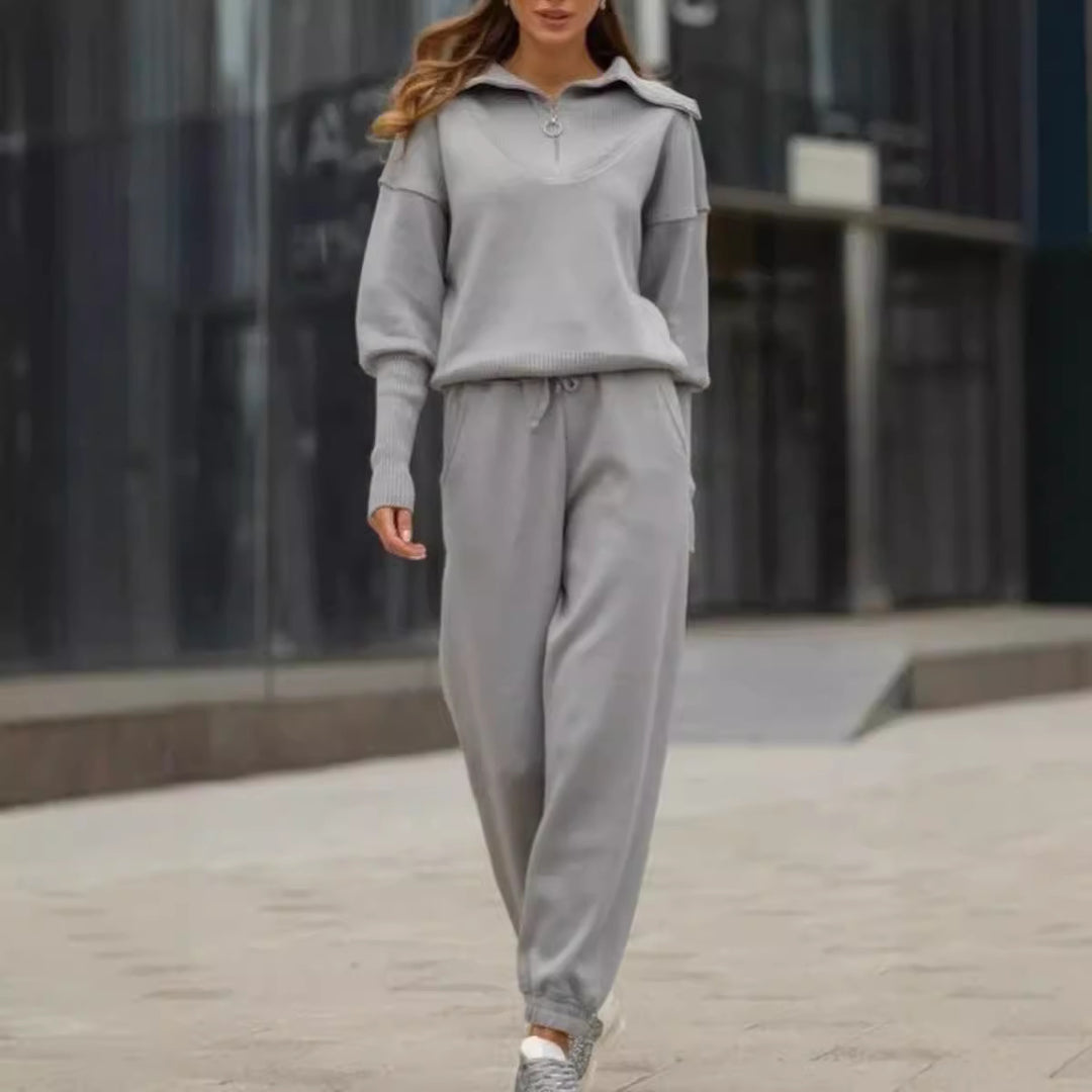 Kvinnor Bekväma Loungewear-set med Hoodie och elastisk midja Mirla-Eva Jonsson