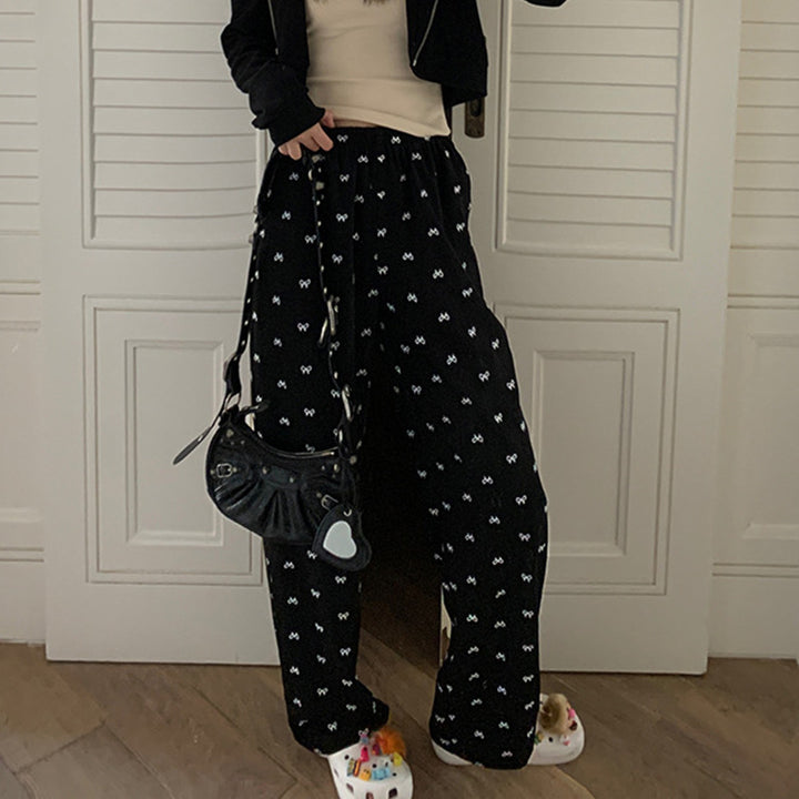 Kvinnor Bekväma Palazzo Byxor med Elegant Mönster Mirla-Eva Jonsson