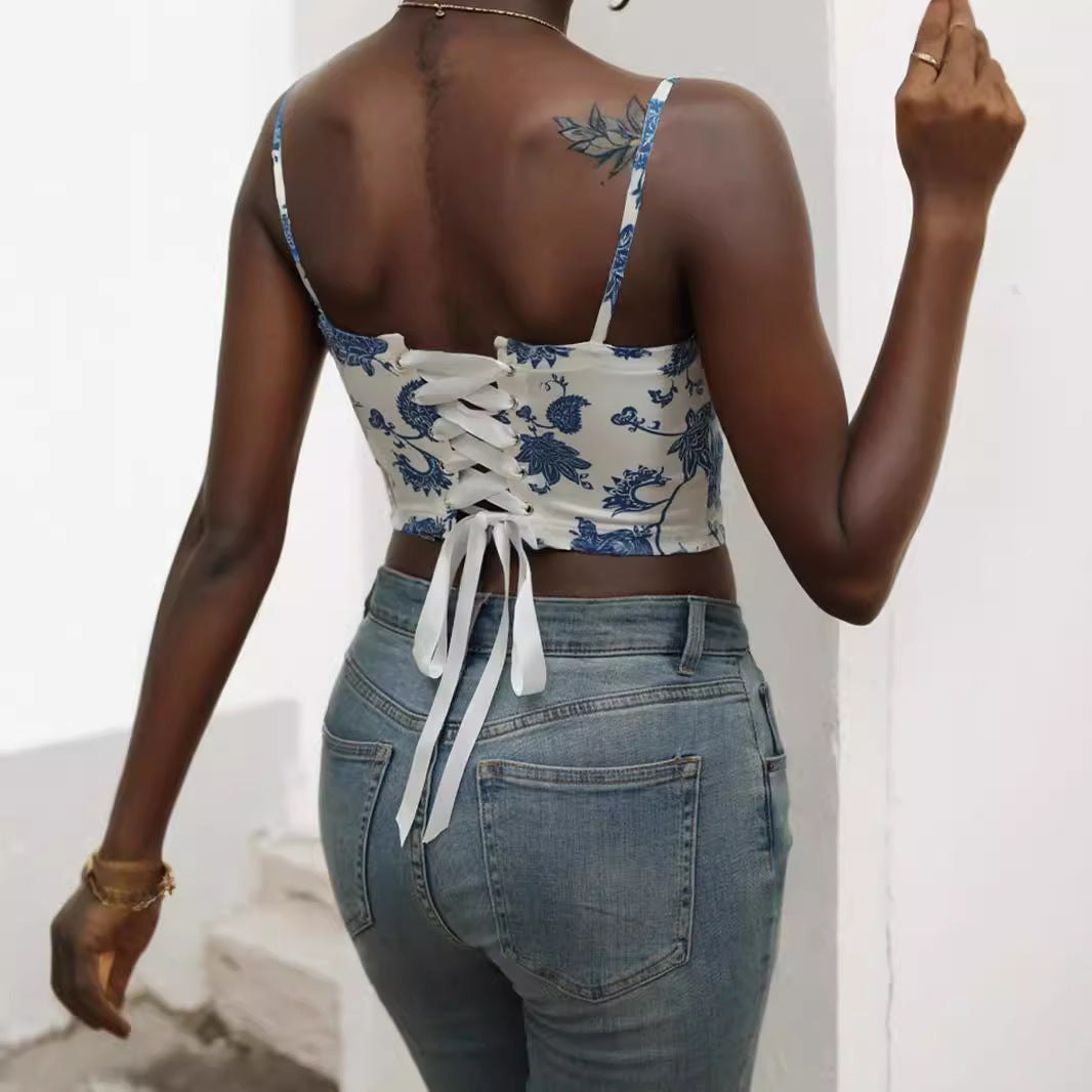 Kvinnor Blommönster Cropped Topp Mirla-Eva Jonsson