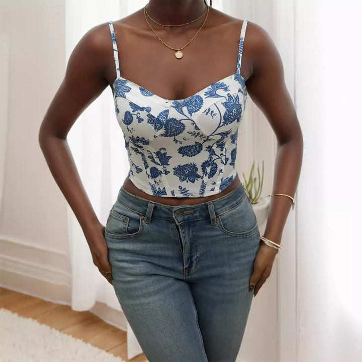 Kvinnor Blommönster Cropped Topp Mirla-Eva Jonsson
