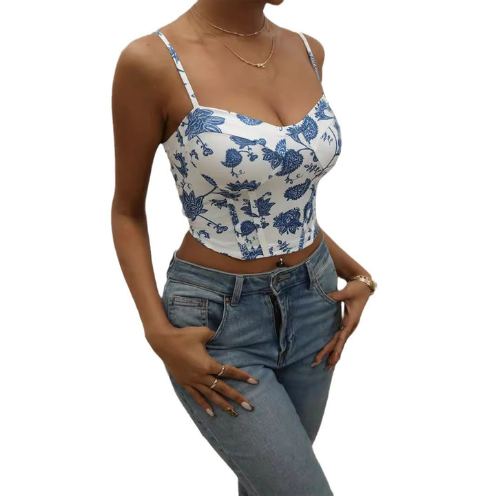 Kvinnor Blommönster Cropped Topp Mirla-Eva Jonsson