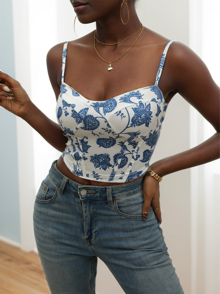 Kvinnor Blommönster Cropped Topp Mirla-Eva Jonsson