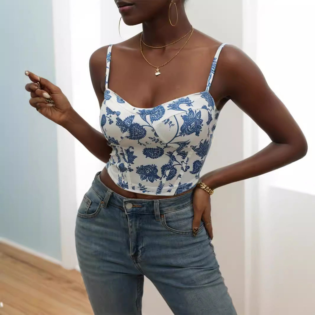 Kvinnor Blommönster Cropped Topp Mirla-Eva Jonsson