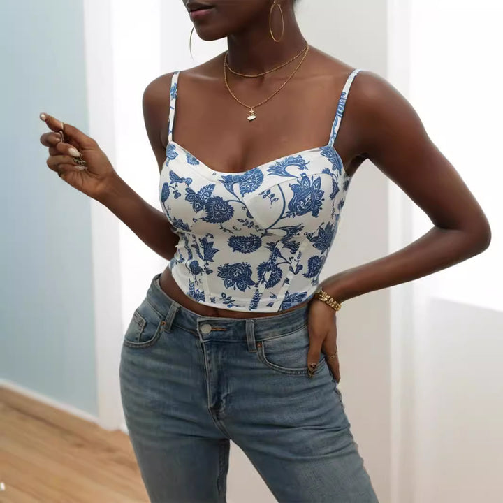 Kvinnor Blommönster Cropped Topp Mirla-Eva Jonsson