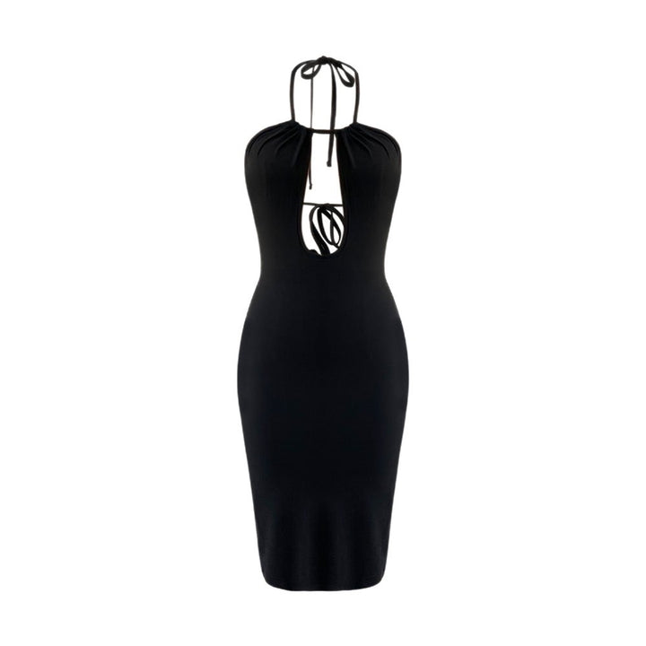 Kvinnor Bodycon Klänning med Djup V-ringning och Raffinerad Halter Design Mirla-Eva Jonsson